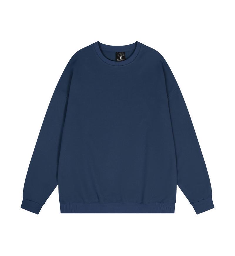 Loose Solid Color Round Neck Hoodie - Unisex Long Sleeve for Couples, Spring & Autumn