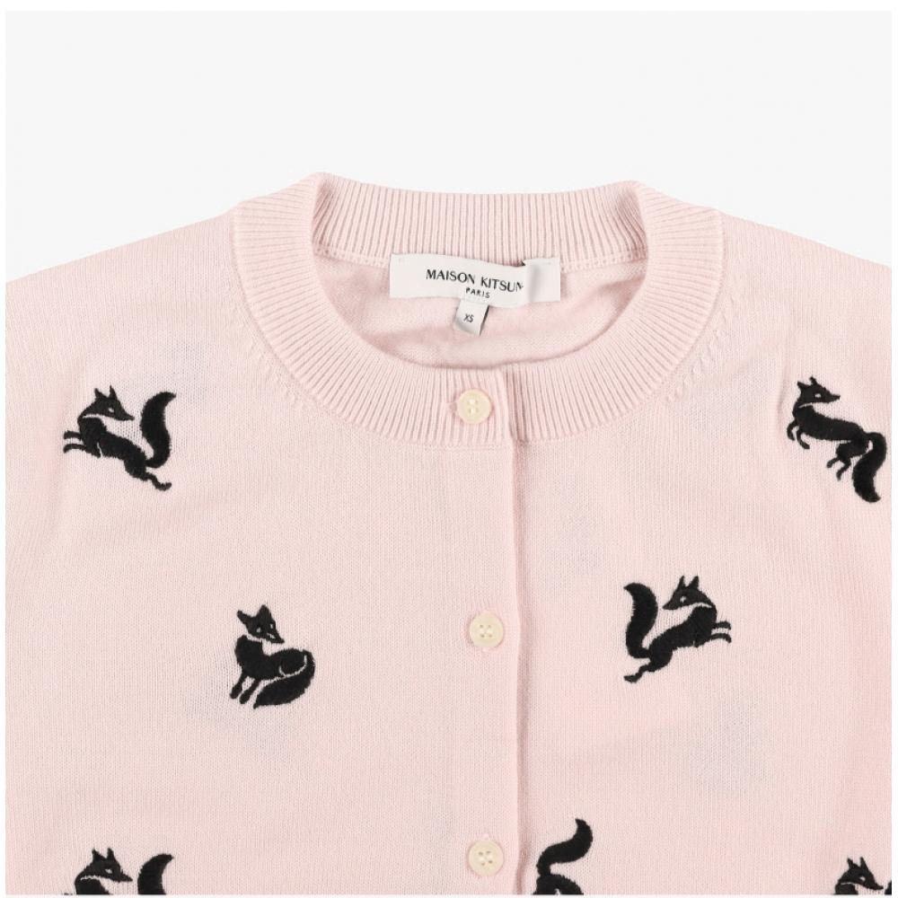 MaiSon KitSune Nw00504kf0001 P705 Embroidered Fancy Fox Embroidered Women S Cardigan