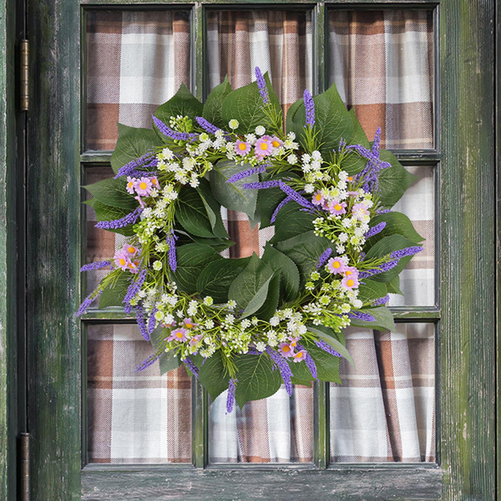 

Лавандовый венок, искусственная гирлянда, красивые летние венки, осенний декор для входной двери, крыльца