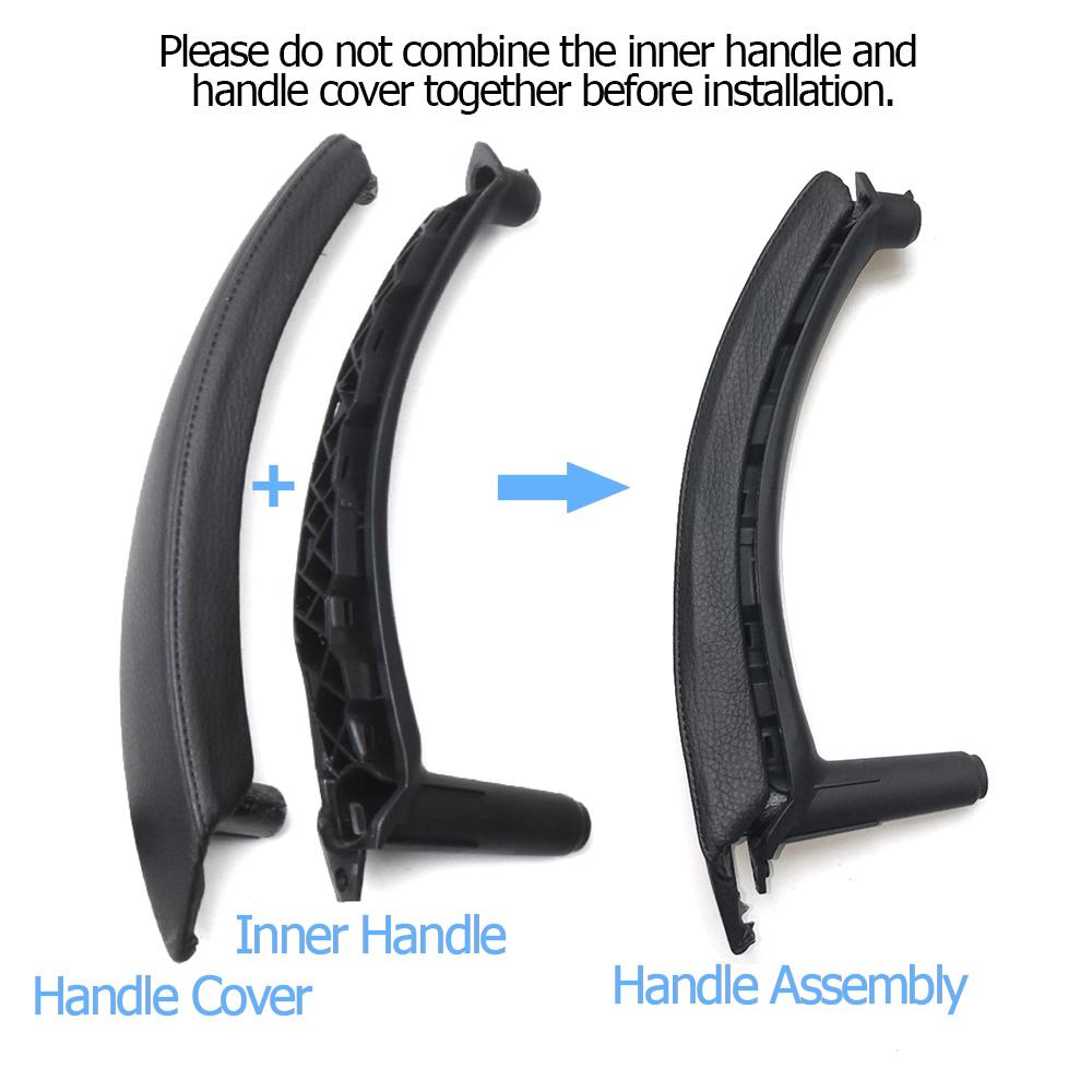 LHD Upgraded Inner Door Armrest Window Switch Panel Handle Pull Trim Leather Outer Cover Replacement For BMW X5 X6 E70 E71 E72