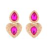 Retro Metal Texture Love Earrings, High-End Women'S Exaggerated Diamond-Set Earrings, Light Luxury Fashion Earrings.