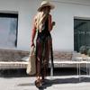 Kadınlar İçin Boho Plaj Elbisesi Hollow Fringe Hem Seksi Üst Giyim Elbise Yazlık Mayo Önlük Tığ İşi Püskül Askılı Plaj Giysileri
