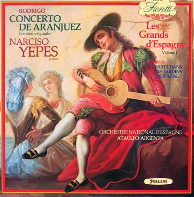 LP Record JOAQUN RODRIGO MANUEL DE FALLA  The Greats of Spain  Volume 1 UM3901 Alhambra Forla 1980 France Classical Used