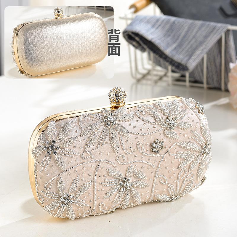 Ladies  dinner bag, heavy industry beaded cheongsam bag, annual meeting, wedding, bride, handbag fashion women s bag шампанского