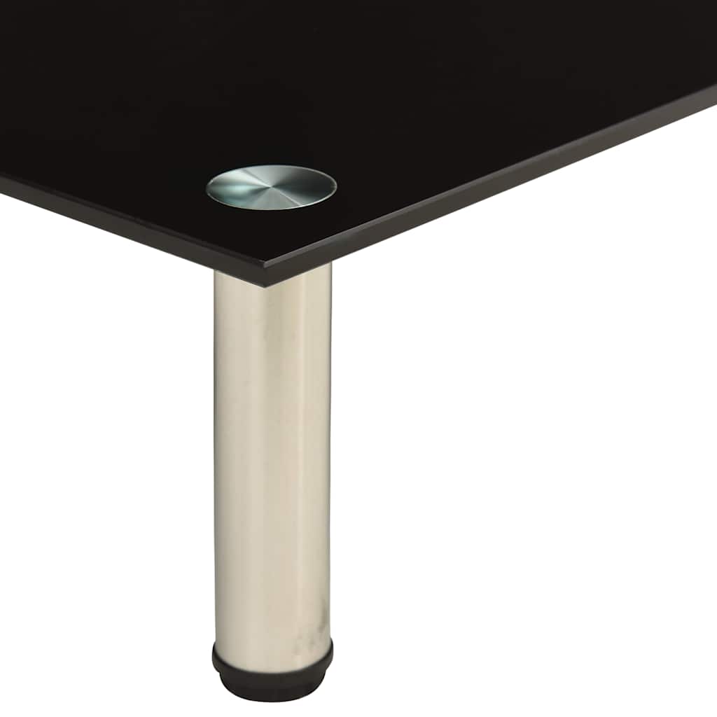 TV Stand 60 X 35 X 17 Cm Black Tempered Glass