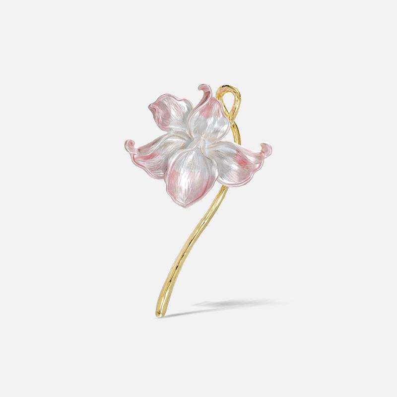 Elegant Water Lily Enamel Brooch - High-End Women's Suit Accessory & Corsage