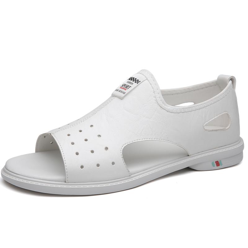 Fashion New Arrival Leather Men's Sandals Comfortable Male Summer Beach Shoes Non-Slip Men Sandaly Slippers Quick Dry Wading Aqua Shoes