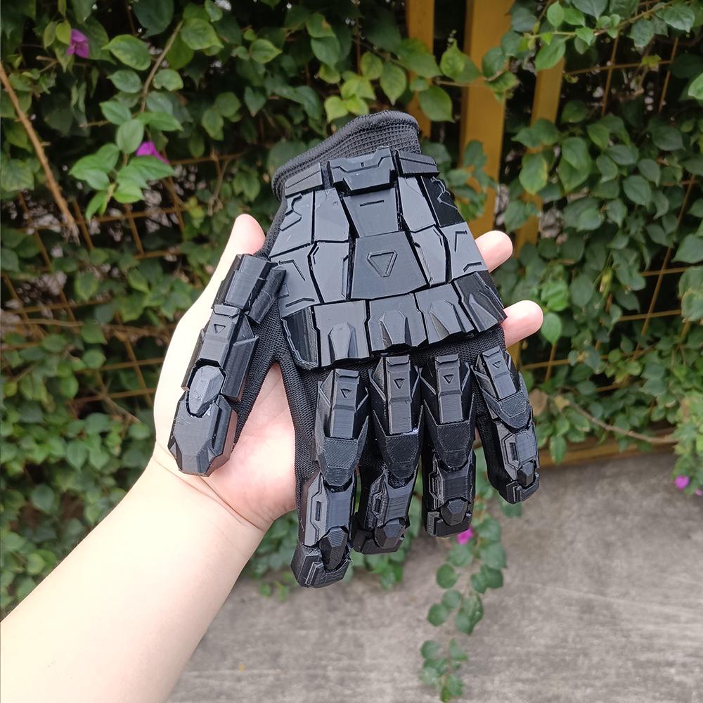 Stampa 3D Fatto a Mano Incollaggio Punk Guanti Meccanici Vintage Gotico Indossabile Armatura per le Mani Unisex Techwear Cosplay Guanti Esoscheletro