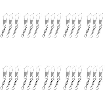 30Pcs High Strength Fishing Barrel Swivel with Safety Snap Connector Tackle Kit