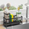 Sponge Holder for Kitchen Sink, Sink Caddy with High Brush Holder, Kitchen Sink Organizer Countertop  ,304 Stainless Steel
