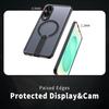 For Samsung Galaxy S25 Edge Magnetic Case Kickstand Grid Texture TPU PC Phone Back Cover