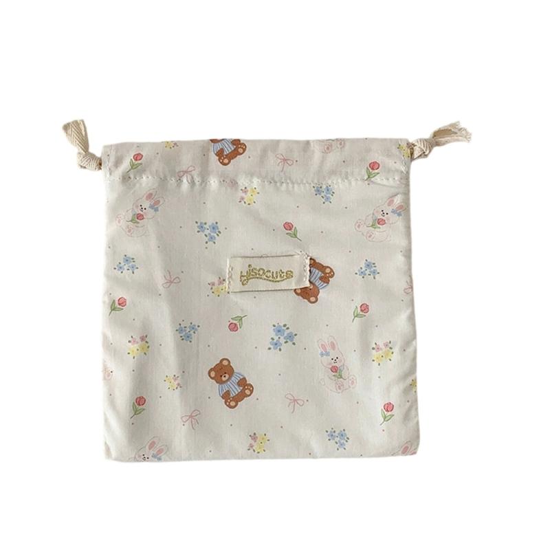 

1Pc Drawstring Cosmetic Bag Travel Storage Bag Gifts Bag Small Pocket Toiletry Bag Cartoon Makeup Pouch for Womens small белый