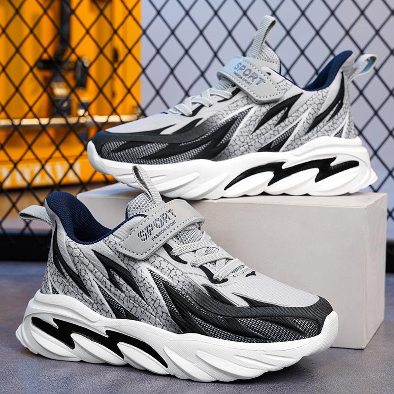 Laufschuhe Mode Jungen Kinder atmungsaktive Schuhe Farbabstimmung mittlere und ältere Kinder Flammenmädchen cool 2025 Sportschuhe