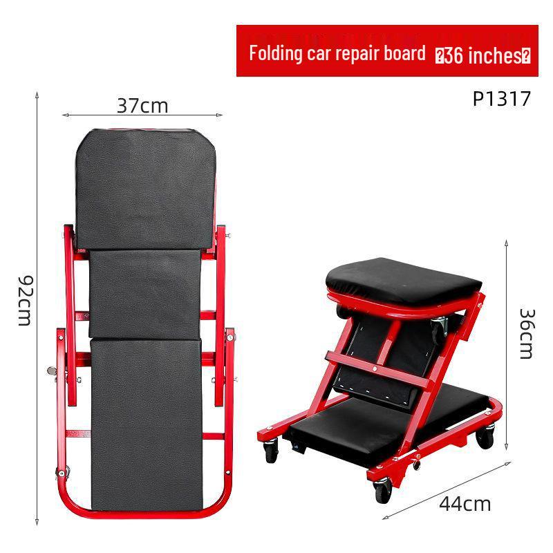 40-Inch Foldable Car Repair Lay-Down Board & Stool with Thickened Casters