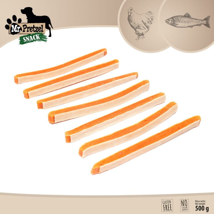 Przysmak, Przekąska Dla Psa Kanapka Z Kurczakiem I Rybą Mr.pretzel 500G