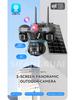 V380 Solar-Powered 4G Three-Lens Security Camera with Mobile Remote Monitor