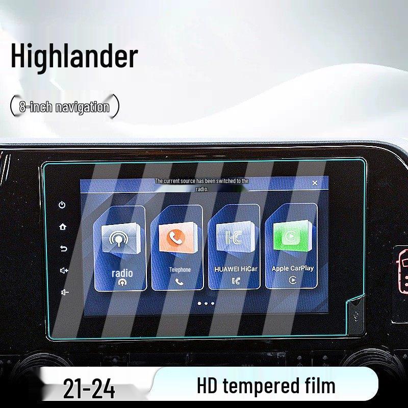 Toyota Highlander 2025 Center Console Navigation Screen Protector Tempered Film