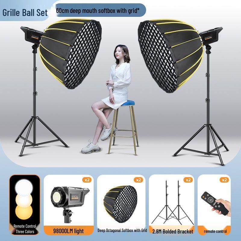 2025 Pro Streaming Beauty Fill Light with Parabolic Softbox Grid