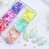 6/12 Grids Cherry Blossom Petals Nail Art Glitter Sequins Holographic Nail Flakes Sequin Mixed Iridescent Powder Nail Decoration