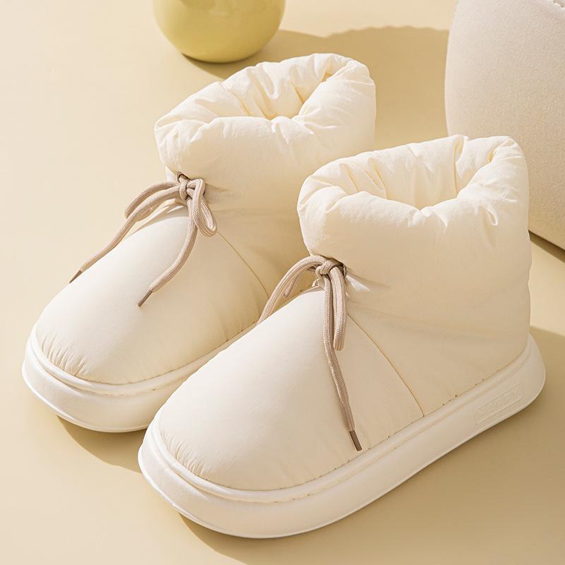 Women's 2025 Winter High-Top Cotton Slippers: Outdoor, Warm, Thick-Soled, Couple's Cold-Proof Design