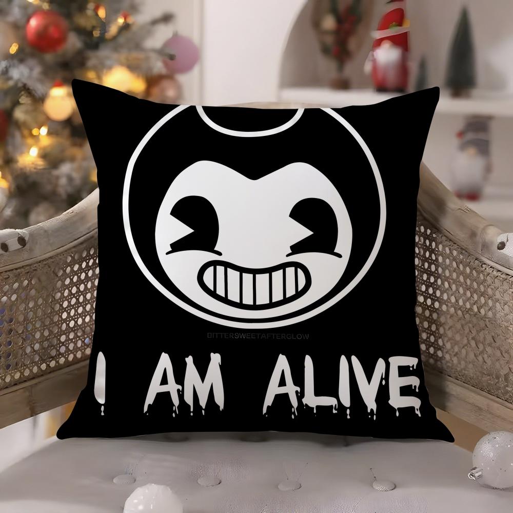 Game Art BBendy and the Ink MachineM Pillow Case Comfort Sofa Bed Silky elegant Invisible zipper Decorative cushion cover
