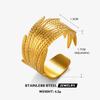 LATS Multiple Styles Stainless Steel Geometric Texture Wide Rings for Women Men Irregular Gold Wedding Ring Punk Jewelry