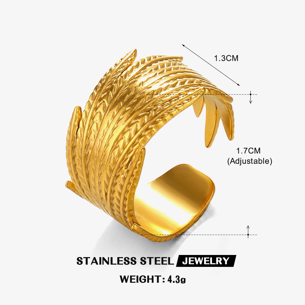 LATS Multiple Styles Stainless Steel Geometric Texture Wide Rings for Women Men Irregular Gold Wedding Ring Punk Jewelry