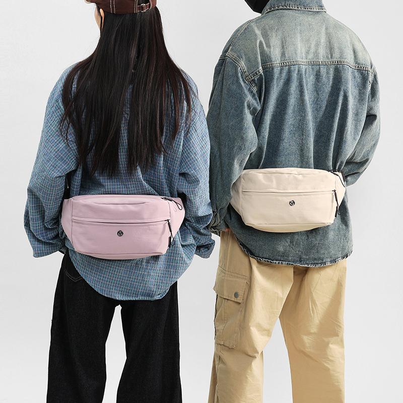 Cycling Chest Bag Solid Color Waist Bag Outdoor Large Capacity Crossbody Bag