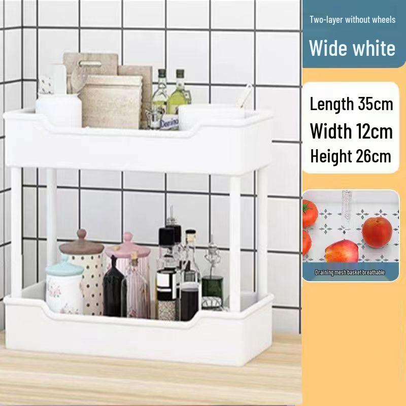 Multi-Layer Kitchen Storage Rack with Wheels for Microwave and Vegetables