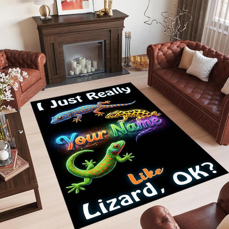 Hearts Theme Crystal Velvet Floor Rug Personalized Custom Name Text Warm Carpet Home Decoration
