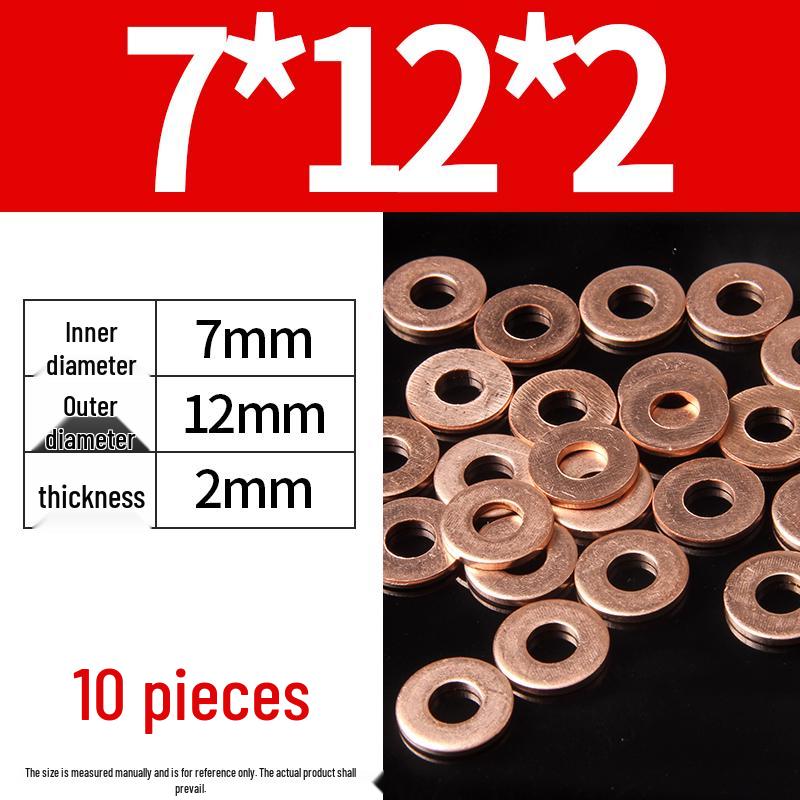 2mm Pure Red Copper Sealing Ring Marine Instrument Flat Washer