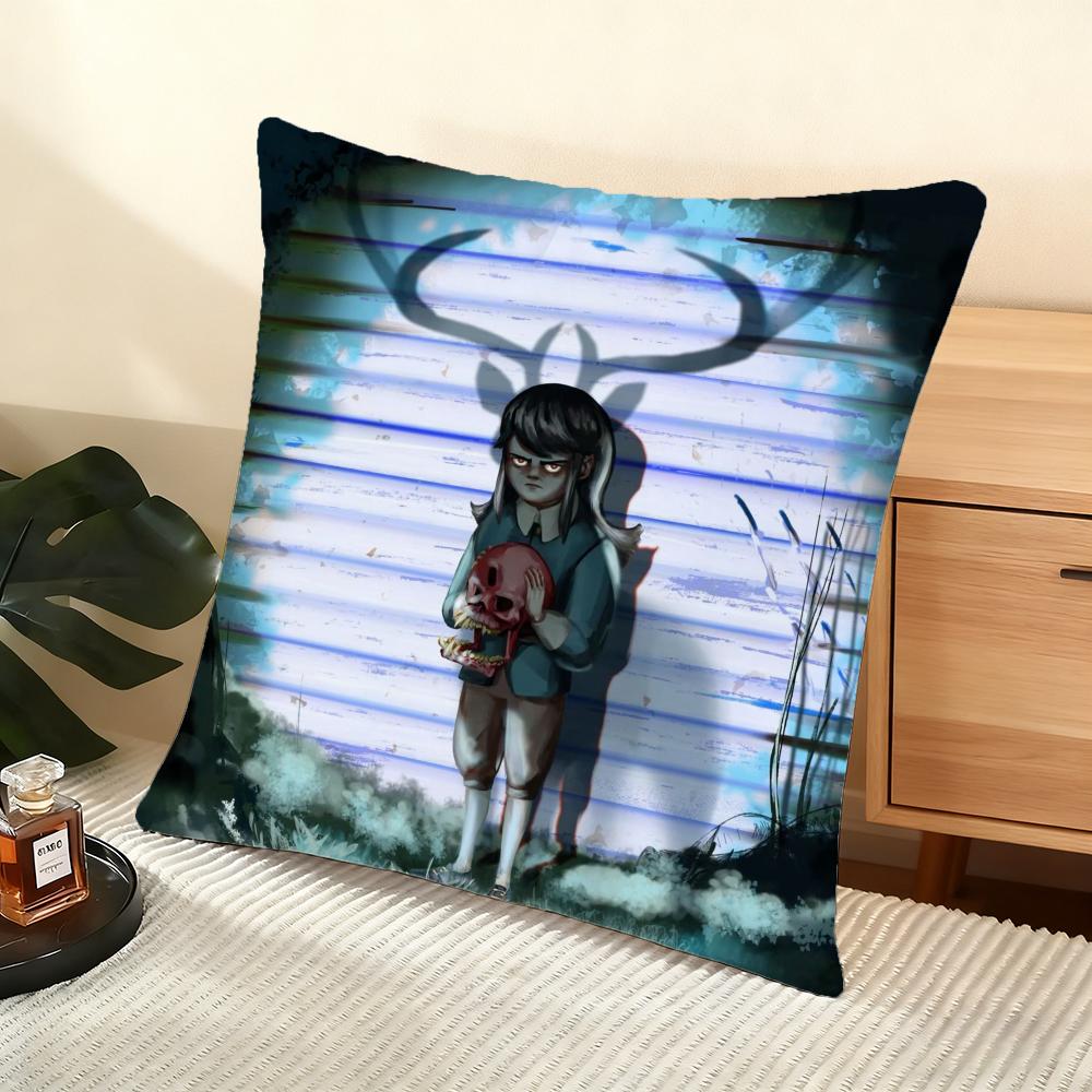 Cushion Cover Silky Short Plush Home Sofa Cushion Cover - Invisible Zipper Home Decoration Haunted-S Hotel