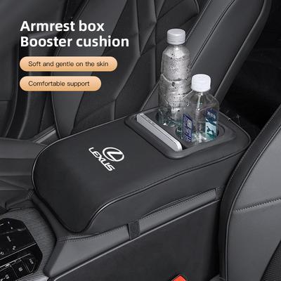 With 2 Cup Holder Auto Center Console Armrest Cushion PU Leather Armrest Pad For IS250 IS200 CT200h GS300 LS430 RX450h LX