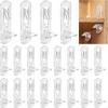60 pièces Goupilles de Support en Plastique Transparent pour Étagères d'Armoire d'Épaisseur 3/4 Pouce avec Trous Pré-percés de 5 mm P9YB