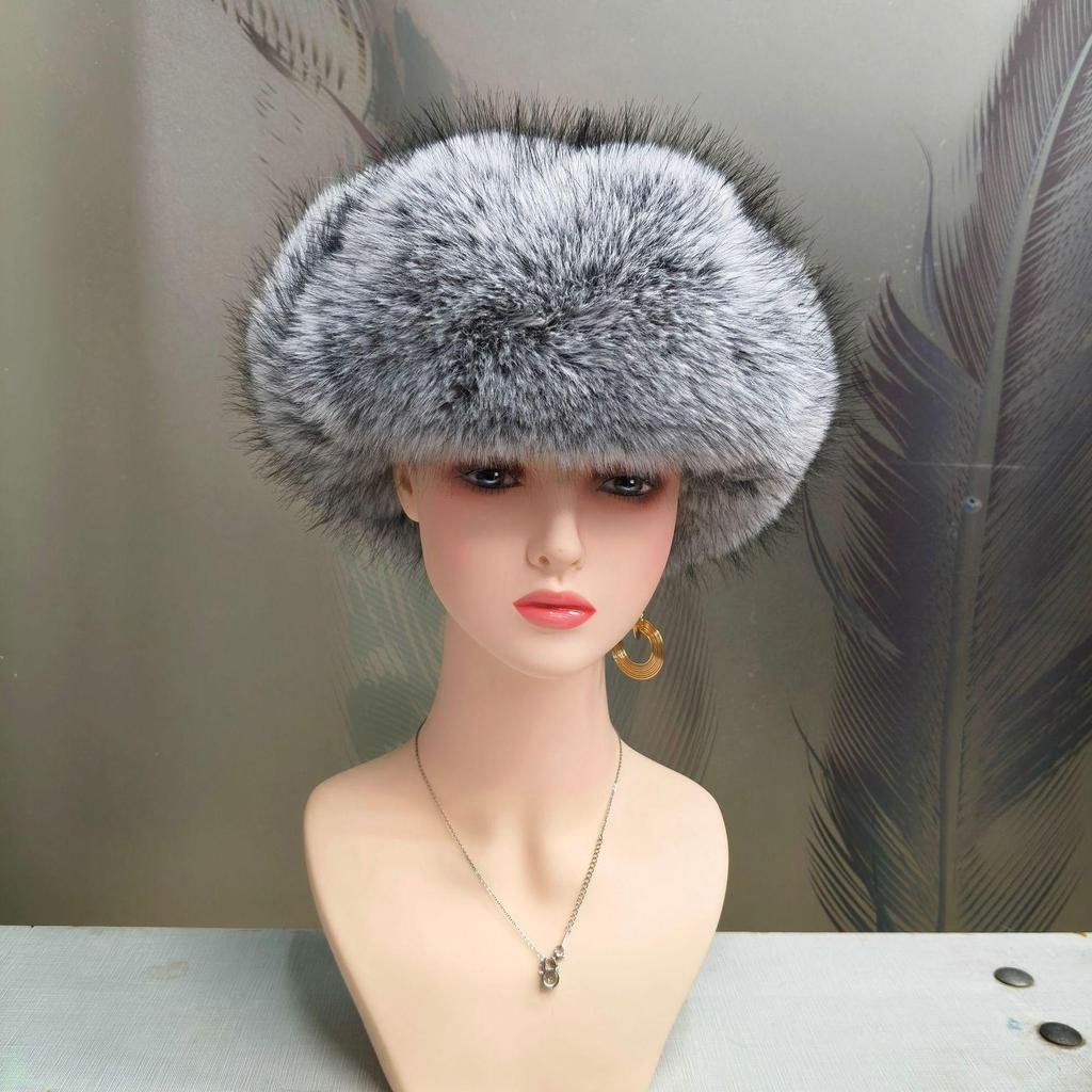 Lei Feng Style Thick Plush Winter Hat with Ear Protection for Outdoor Cold Weather