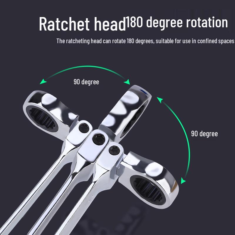 Tuosen Ratchet Wrench Set: Open-End & Socket Combo with Movable Head for Auto Repair