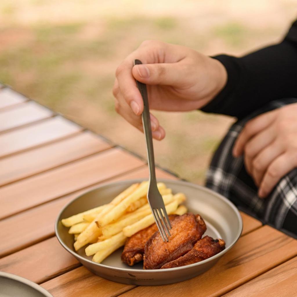 Boundless Voyage Titanium Camping Perfect for Solo and Outdoor Activities Plate, Tableware, Unbreakable, Rust-Resistant, Ultra-Lightweight, Camping,
