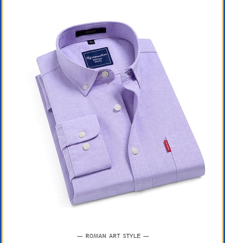 Khmer Oxford Spinning Solid Color Casual Versatile Long Sleeve Shirt