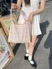 Stylish Korean Floral Printed Tote Bag For Students With Large Capacity And Soft Design