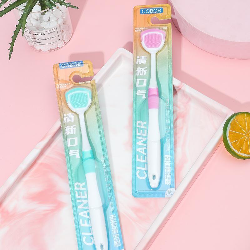 4 Pack Cost-Effective Silicone Tongue Scraper Food Grade Safe Oral Care Tool for Whole Family Daily Dental Care