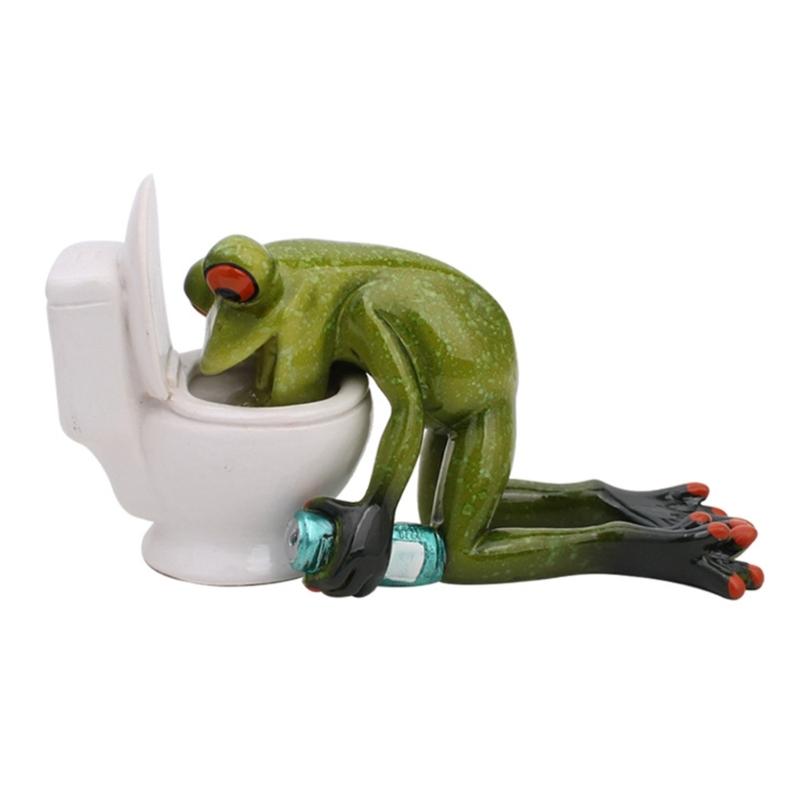 Frogs Statue for Garden Decors Green Frogs Figurines Resin Animal Sculptures Desk Ornament Collectible Gift Women Men