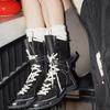 2025 platform short boots women's boxing summer new medium tube versatile German training boots British style Martin boots retro