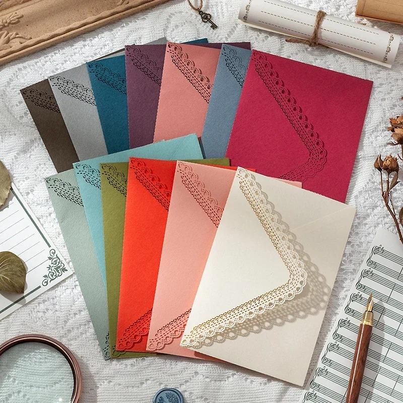 10 szt. Puste Koperty na Zaproszenia Ślubne Biznesowe Wysokiej Jakości Papier 116g Artykuły Papiernicze Przechowywanie