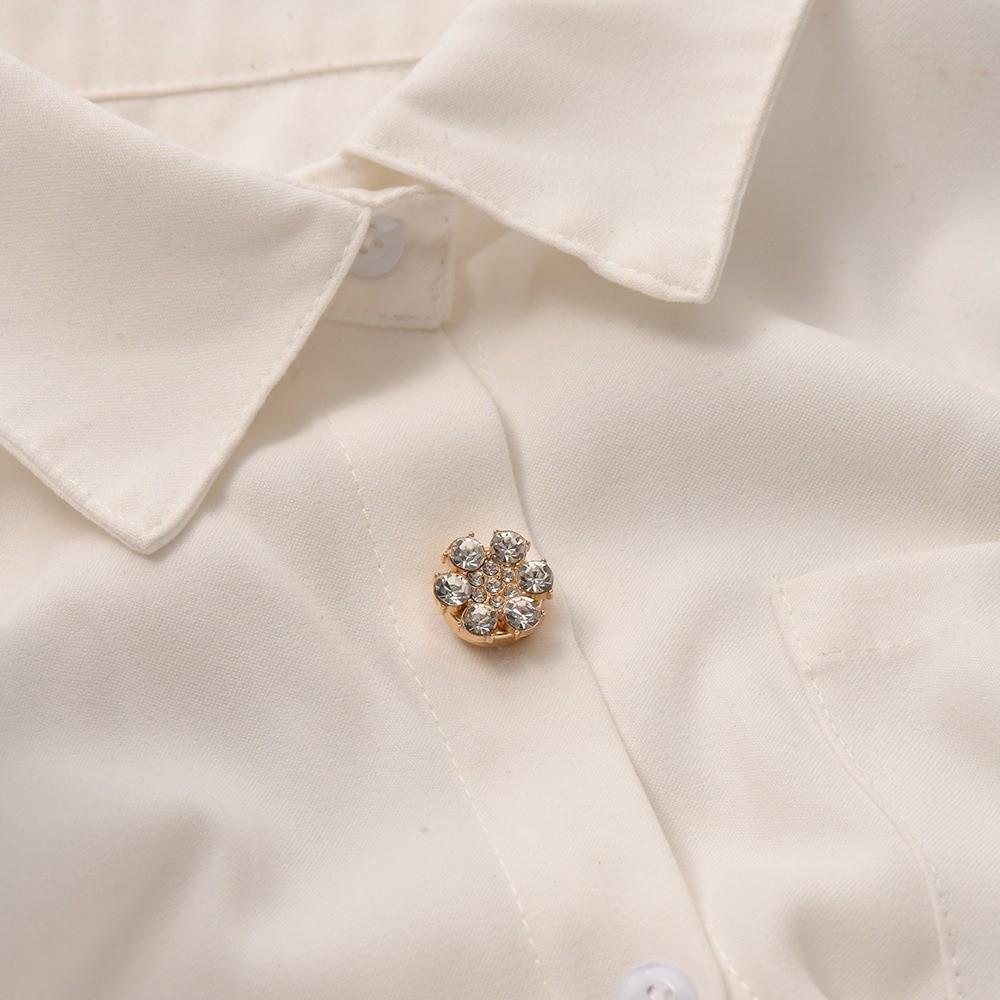 Brass Base Flower Sleeve Button Rhinestone Button Cover Clip  Suit Accessories