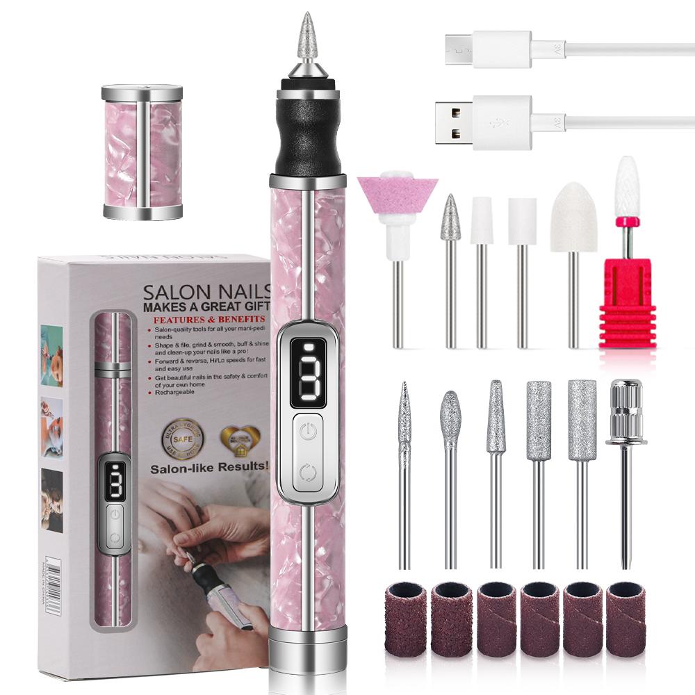 Electric Nail Drill Professional Nail Polishing Machine Multiple Gears Low Noise Nails Sander File Set For Manicure Salon Tools