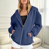 Sweats à capuche zippés pour femmes, manches longues, surdimensionnés, vestes d'automne en polaire avec poches, tenues de sport décontractées