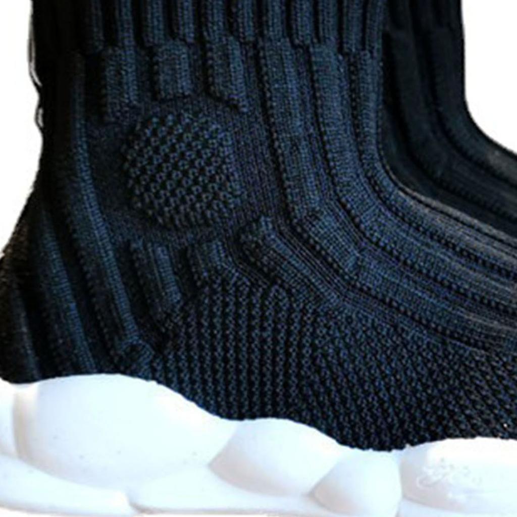 Children Knit Shoes Prevent Slipping Sole Breathable High Elasticity Casual Shoes for Kids Black