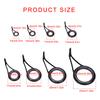 16Pcs Rod Repair Kits Ceramic Fishing Rod Guide Tip High Carbon Steels Frame Fishing Rod Guide Tip Circle Rings Eye