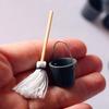 Garden Tools Dollhouse Mini Broom Mop Bucket Diy Scenery Accessories 1/12 Scale