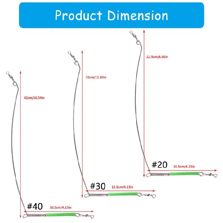 Saltwater Fishing Rigs Connector Sea Fishing Balance Wire with Spring Swivels Fishing Line Wire Leader Fishing Tool